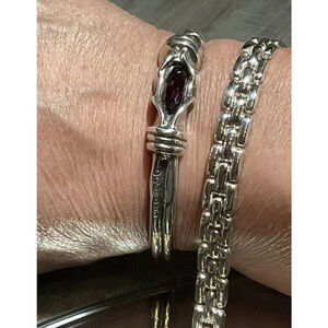 Lot of 2 / 1 silver plated (S-M) Uno de 50 Morano Hinged/ 1 925 U link Bracelet